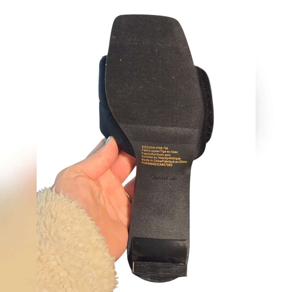 Open Edit Cava Slide Sandal Sz 7 Black NEW